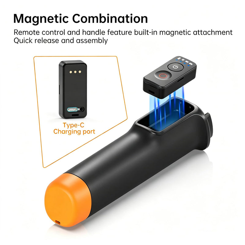 Suptig Floating Selfie Stick with Remote Control, Floating Handle Grip, Remote Handle Stick Compatible for GoPro 13/12/11/10/9/8, DJI Action 6/5 Pro, for Insta 360X2/X3/X4/X5.
