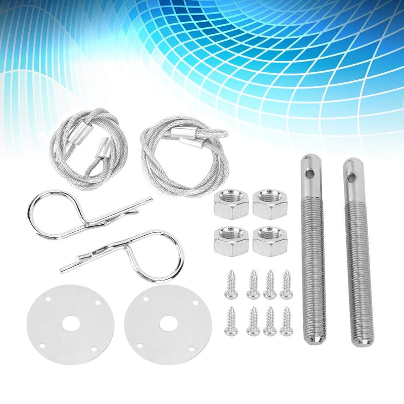 Stainless Steel Hood Pins - Racing Car Bonnet Lock Kit, Universal Key-Locking Latches, Heavy-Duty Truck/Modified Vehicle Hardware