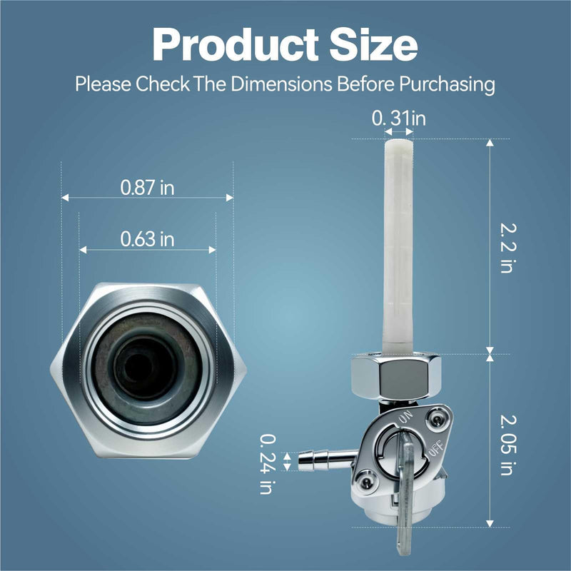 Professional Generator Petcock Fuel Gas Shut Off Valve, M16 x1.5mm Tank Switch for Predator Generac Generator Parts, Fuel Petcock Compatible with 5.5-16HP 190F 188F 182F 177F 173F 170F 168F