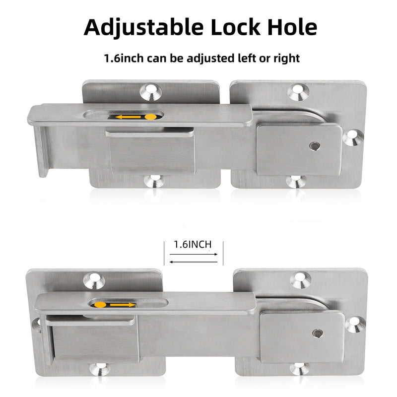 Flip Gate Latch with Padlock Hole,gate Latch for Fence, Heavy Duty Double gate Latch for Wooden Fence,Swing and Sliding Open Gate,Barn Door, Shed, Vinyl Fence, Yard Silver (1 Pcs)