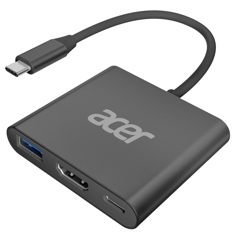 Acer Multiport AV Adapter with 4K HDMI Output USB 3.0 Port & 100W PD Charging Port, USB C Hub Compatible for MacBook Pro/Air, iPad pro/air, iMac, Switch, Dell XPS, Steam Deck and more Type-C Devices Black