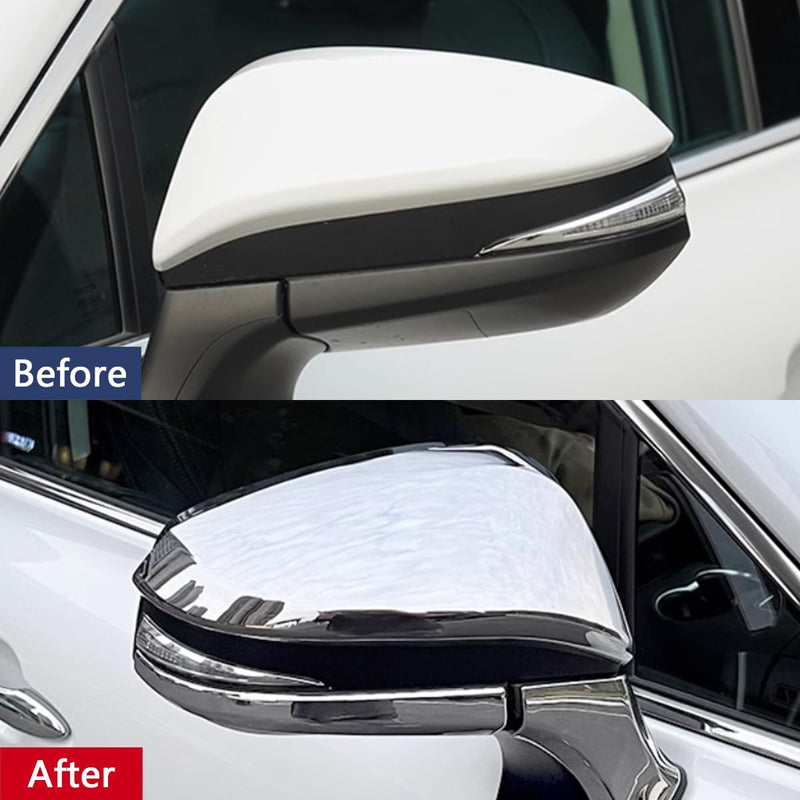 Car Accessories Fit for Toyota VENZA 2021 2022 2023 2024 Car Door Side Rearview Mirror Cover Trim (Chrome) 2PCS ABS Chrome