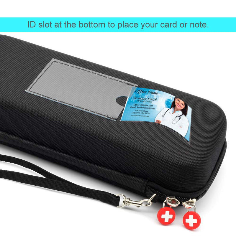 PROHAPI Hard Stethoscope Case, Large Stethoscope Carrying Case with ID Slot, Compatible with 3M Littmann/ADC/Omron/MDF Stethoscope Includes Mesh Pocket for Nurse Accessories (Black) Black