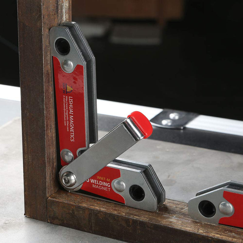 LISHUAI New Item 2pcs/pack Neodymium Magnet Welding Clamp/90 Degree Permanent NdFeB Welding Magnet with Handle Medium