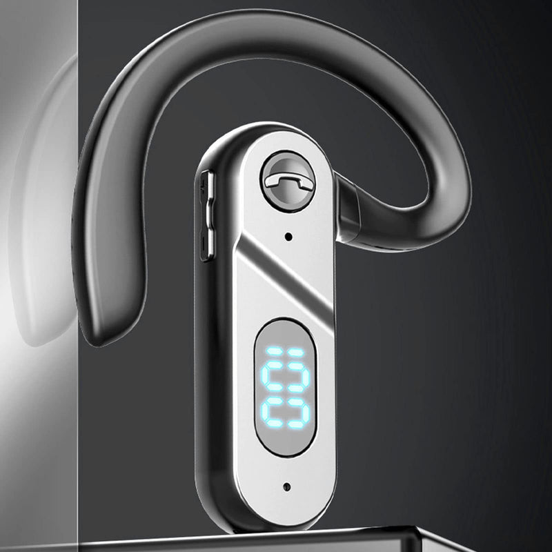 JTLB Bluetooth 5.2 Headset, Earhook Design LED Digital Display Bluetooth Earphones for Business Driving Travel