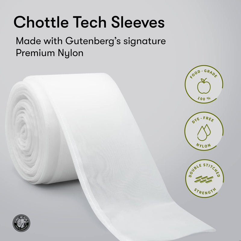 Gutenberg's Tough Chottle Tech Tea Filter Tube Many Sizes | Nylon Filter Sleeve | Filter Screen Roll (3x120 inch, 90u (Micron)) 3x120 inch 90u (Micron)