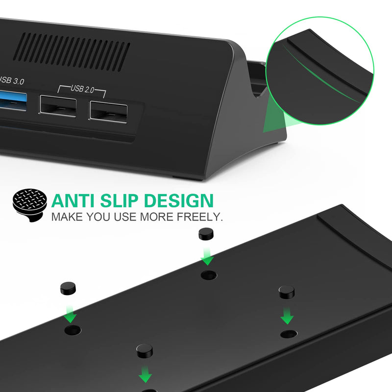 TV Docking Station for Switch, Replacement for Official Dock, Supports 4K HDMI Output with HDMI Cable and 15V/2.6A USB-C Charger Dock with Adapter and HDMI