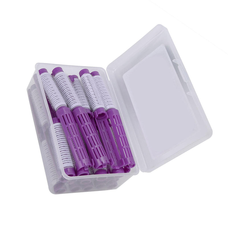 20 Pieces Self Grip Small Hair Curlers Self Grip Salon Hairdressing Curlers Hair Rollers Salon Hairdressing Tail Comb Hairdressing Curlers Tools for Women (Purple)