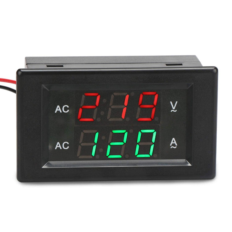 DROK Volt Amp Meter, AC 500V 200A Digital Voltmeter Ammeter Panel, 0.39 Inches LED 2in1 Multimeter, 2-Wire Voltage Amperage Tester Gauge with Current Transformer