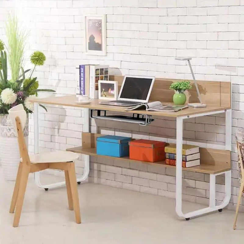 Under Desk Laptop Holder Mount with Screw,Under Desk Mount Bracket,Add On Under Table Laptop/Keyboard Storage(Black) 3pcs