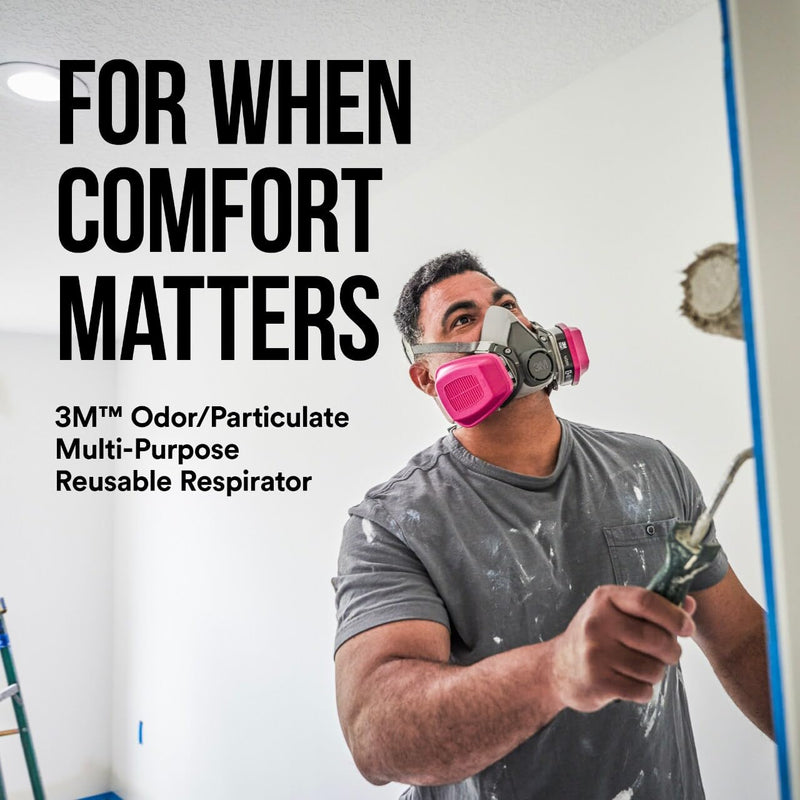 3M P100/OV Odor/Particulate Multi-Purpose Reusable Respirator 65021, NIOSH-APPROVED Organic Vapor Cartridge, Medium 1