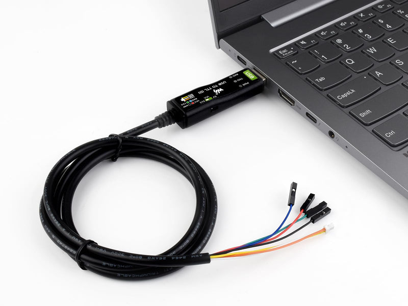 waveshare Industrial USB to TTL Serial Adapter Cable, USB to TTL (D) Converter Onboard FT232RNL Chip Suitable for Raspberry Pi 5 Serial Port Debugging,3.3V/5V Voltage Level Switching