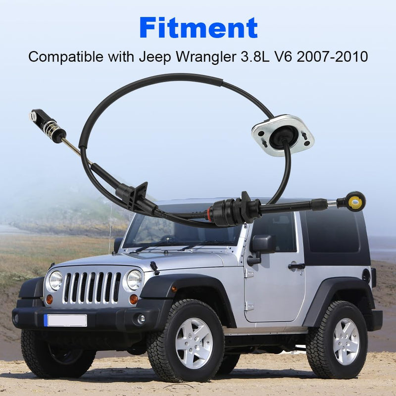 Automatic Transmission Shift Cable Compatible with Jeep Wrangler 3.8L V6 2007-2010 Replacement for 52060164AD 52060164AB 52060164AC 905-603 Shifter Gearshift