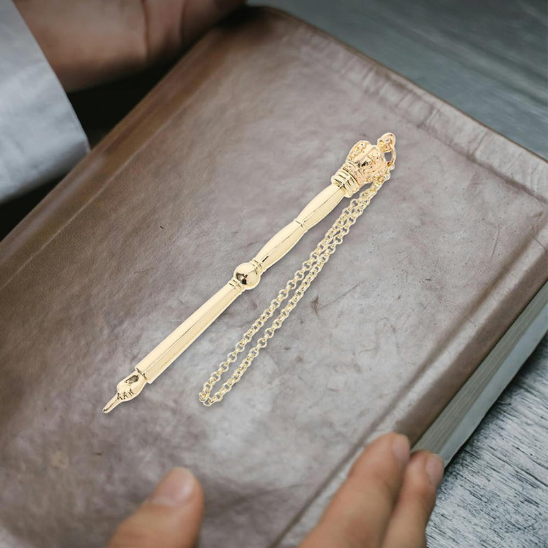 LOGOFUN Jewish Bible Reading Pointer Tool Elegant Metal Finger Torah with Gold Crown Head for Mitzvah Wedding Party Decorations - 17cm