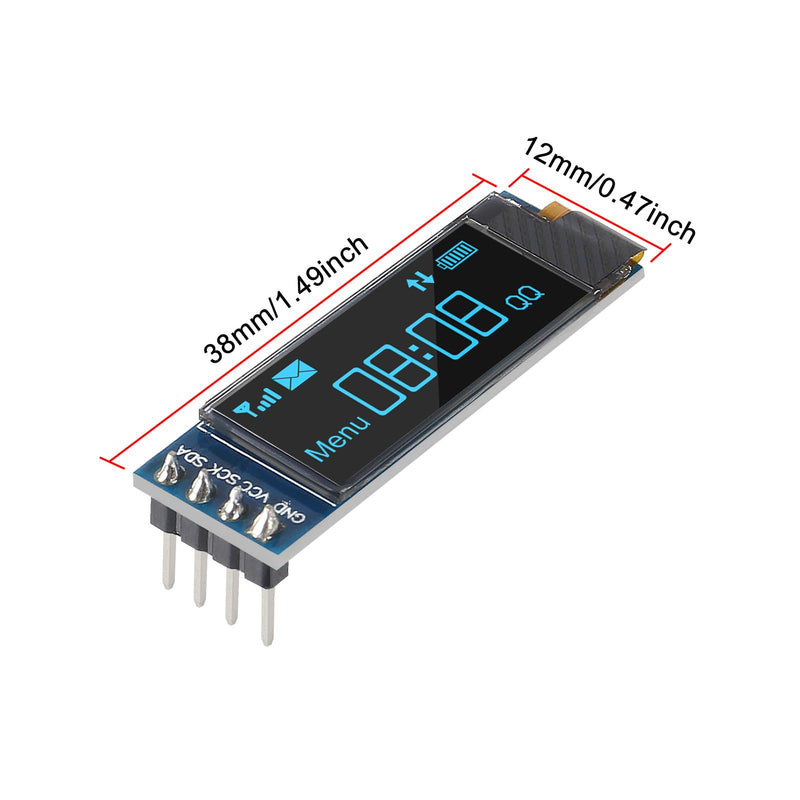 4pcs I2C Display Module 0.91 Inch I2C OLED Display Module I2C OLED Screen Driver DC 3.3V~5V 4PINS for Arduino ESP32 ESP8266 AVR PIC STM32 for Raspberry pi (10pcs Blue) 10pcs Blue