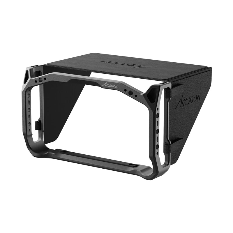 Accsoon CineView M7/M7 Pro 7 inch Camera Field Monitor Cage& Sunshade Kit for CineView M7 Pro Wireless Video Transmission System with Multiple Anti-Rotation 1/4” Mounts, Weight 222g