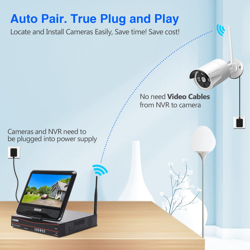 5MP Surveillance Bullet Camera Weatherproof Outdoor Indoor 3.6mm Lens IR Cut Day&Night Vision with 5DB Antenna with Bracket with Power Adapter Built-in Microphone