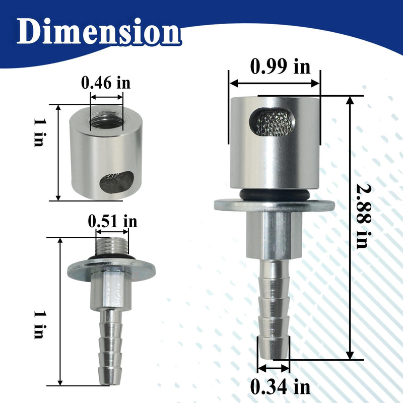 Remote Mount Vent Valve for Fuel Tanks, Tank Vent Line Replacement Part, 5/16'' Barb Size, Detachable 1 Pack