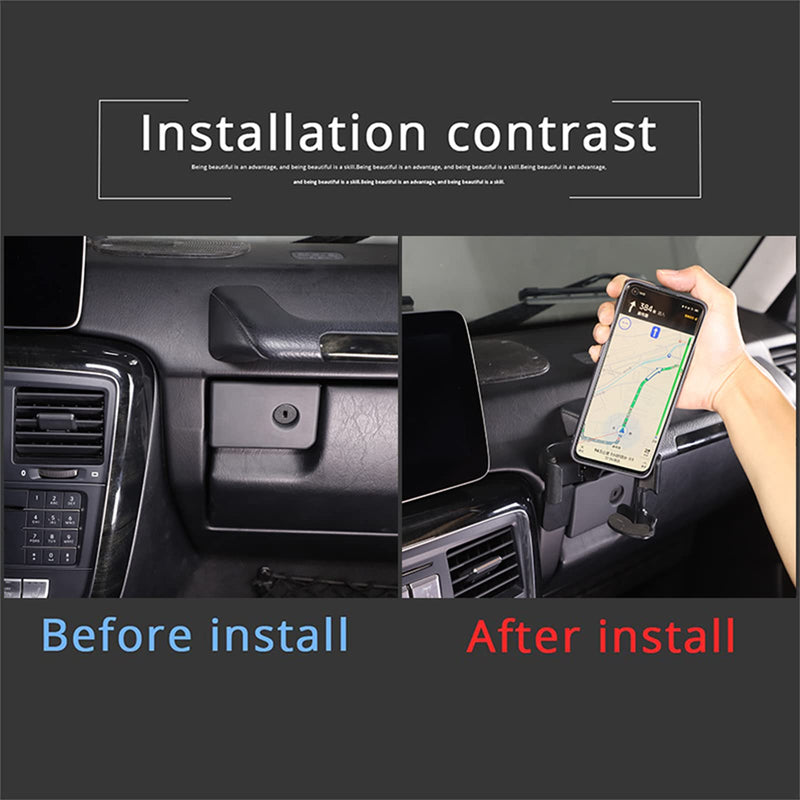 Car Multifunctional Phone Holder Compatible With 2007 2008 2009 2010 2011 2012 2013 2014 2015 2016 2017 2018 Mercedes Benz G-Class W463 G500 G550 G55 G63 G65 Phone Mount, Water cup holder (black) black
