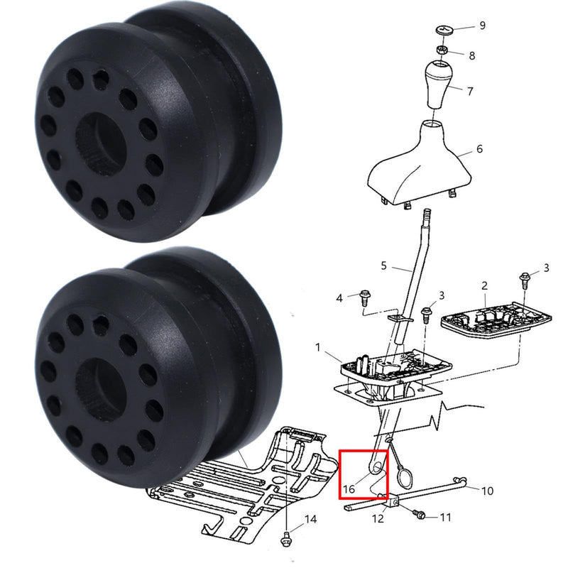 2PCS Transfer Case Shifter Linkage Control Lever Bushing Grommet Kit for Dodge Ram 1500 2500 3500 4x4 (2002-2010) - Includes E Clips (Part# 68078974AA, 68078975AA) 2