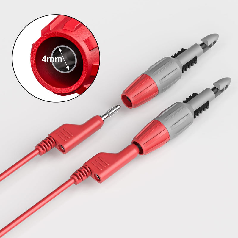 Goupchn 8PCS Heavy Duty Wire Piercing Probes Insulation Piercing Clip Set with 4mm female socket for Multimeter Voltmeter Electrical Testing Eight Colors 8 Colors 4mm Plug