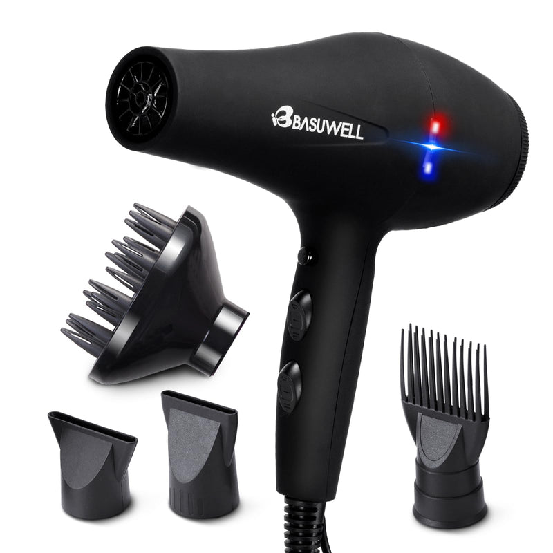 Hair Dryer Professional Ionic Hairdryer Fast Drying Salon with 2 Speed 3 Heat Setting, Cool Button, with Diffuser, Nozzle, Concentrator Comb for Women Man