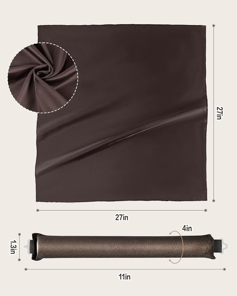  [AUSTRALIA] - Heatless Hair Curler to Sleep in – No Heat Satin Heatless Curls Overnight Rods, Jumbo Large Foam Sponge Hair Rollers Curlers for Long Short Hair Volume Women Styling Tools (Brown) Brown