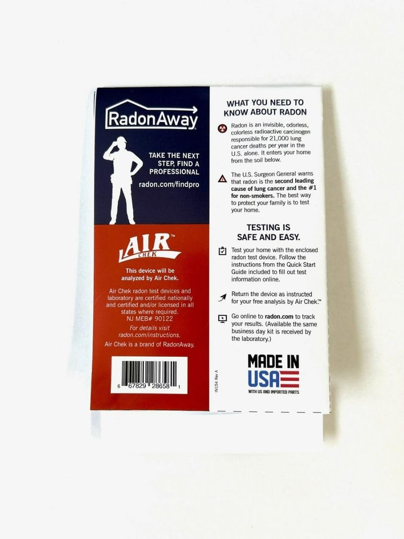 RadonAway Complete Radon Test Kit, Lab Fee Included
