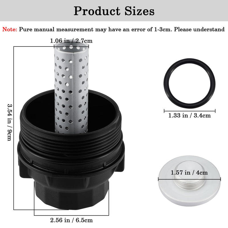 15620-38010 Oil Filter Housing Cap Assembly With Oil Plug Drain, Fit for Toyota Tundra, Sequoia, Land Cruiser & Lexus LX570, Replace 15620-0S010 15620-38010
