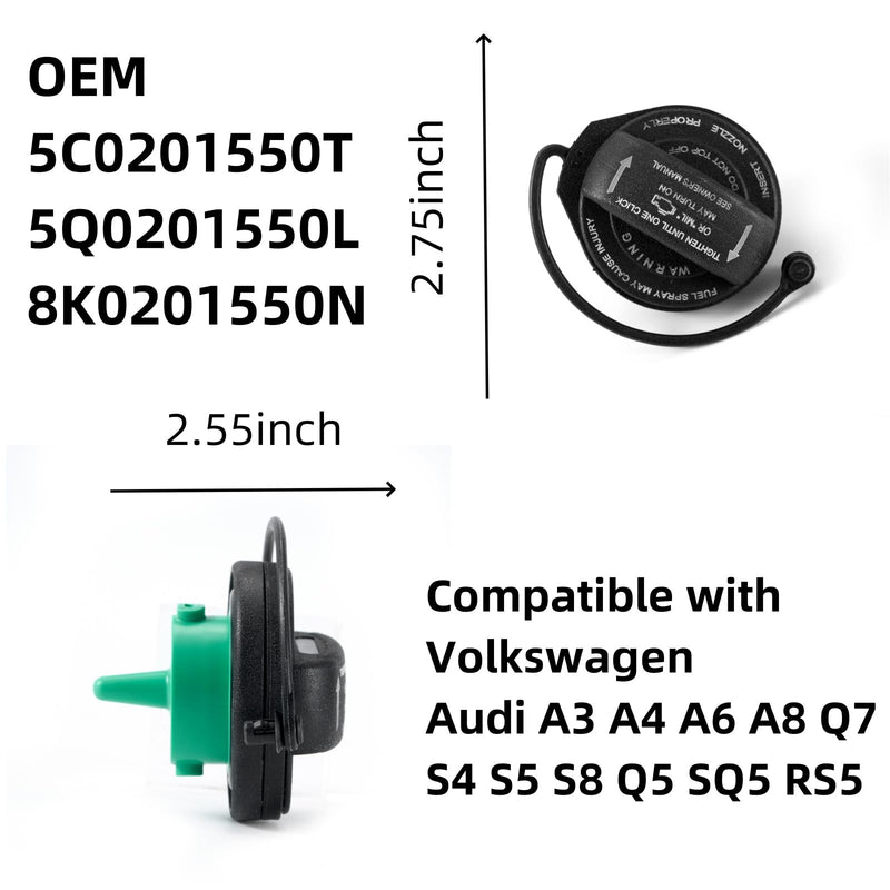 Fuel Tank Inner Cap, Fuel Cap, Fuel Tank Sealing Inner Cover, 5C0201550T 5Q0201550L 8K0201550N Gas Cap Compatible with Volkswagen Vehicles Audi Vehicles A3 A4 A5 A6 A8 Q7 S4 S5 S8 Q5 RS5 SQ5