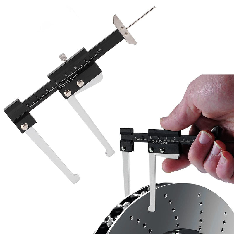 Tire Tread Depth Gauge - Brake Pad Wear Gauge | 0-60mm Metric Brake Disc Rotor Thickness Caliper,Manual Portable Measuring Tool for Car,Truck,Motorcycle