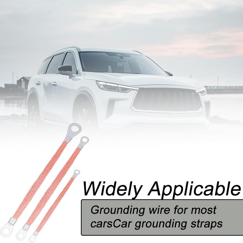 12 Pcs Universal Ground Strap Automotive, 11.8", 9.84" and 7.87" Engine Braided Ground Strap, Professional Car Grounding Kit for Most Cars Grounding Wire Automotive