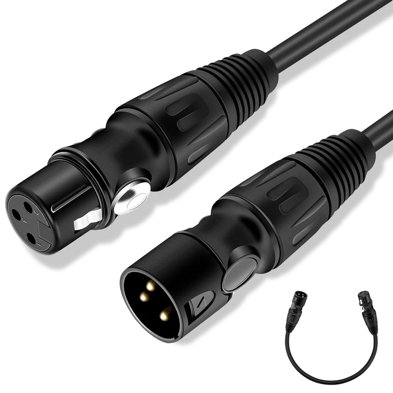 XLR Cables, 100ft Microphone Cable, 3 Pin XLR Balanced Male to Female Mic Cord, XLR Speaker Cable, Black 100 Feet