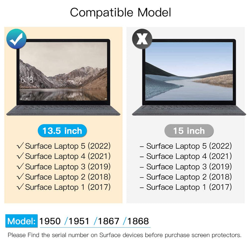 FILMEXT Privacy Screen Protector for Microsoft Surface Laptop 13.5 inch 2/3/4/5 th Generation,Removable Surface Laptop Privacy Screen 13.5" Anti-Spy Anti-Glare Blue Light Filter
