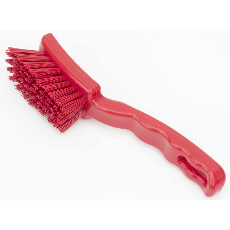 SPARTA 41395EC05 Plastic Scrub Brush, Detail Brush, Kitchen Brush With Hanging Hole For Cleaning, 7 Inches, Red, (Pack of 6)