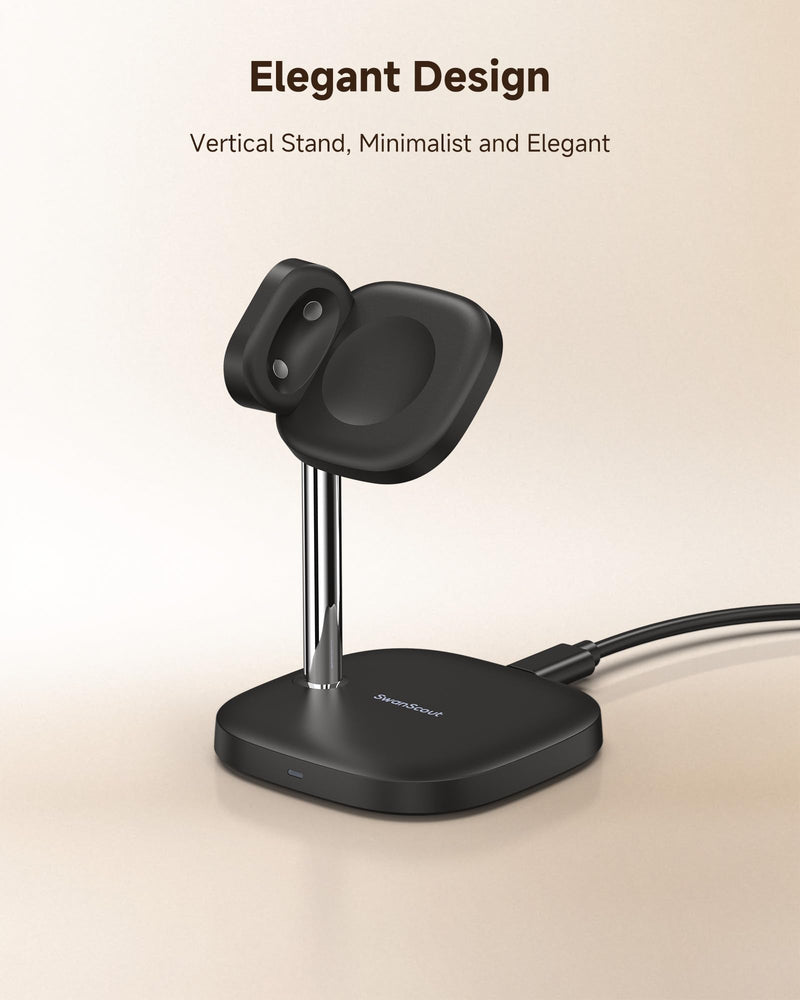 SwanScout Charger Stand for Pixel Watch 4, Fast Charging | for Google Pixel Watch 4 (41mm/45mm), SwanScout 505G4 (No Adapter)
