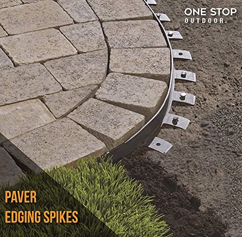 50-Pack USA Made 8-Inch Plastic Landscape Edging Anchoring Stakes, Spiral Landscape Anchoring Spikes for Paver Edging, Weed Barrier, Artificial Turf - Compatible with Dimex, Proflex 1