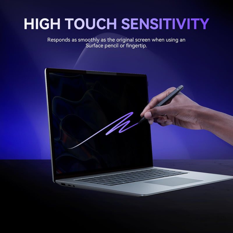 Privacy Screen for Surface Laptop 6/5/4/3-15 Inch, Removable Computer Screen Anti-Spy Filter Shield for Microsoft Surface Laptop 15in 15 in