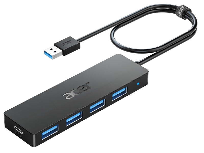 Acer USB Hub 4 Ports, Multiple USB 3.0 Hub, USB A Splitter for Laptop with USB C Power Port, USB Extender for A Port Laptop, Windows, Linux, Acer PC and More (2ft) 2ft USB-A 3.0