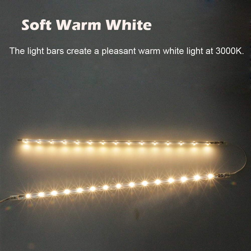 Cefrank LED Display Light Bars - 4X 16inch Linkable Slim Light Strip Kit - Series + Parallel Connection - Plug n Play - Soft Warm White 3000K Warm White (3000K)