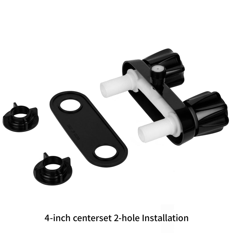 RV Shower Faucet, RV Camper Shower Faucet Replacement, 4” Shower Valve Diverter Assembly Kit, Bathroom Shower Mixing Valve Control for RV Camper Van Travel Trailer Motorhome, Black