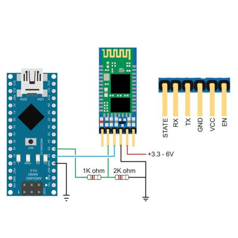 DSD TECH HC-05 Bluetooth Serial Pass-through Module Wireless Serial Communication with Button for Arduino