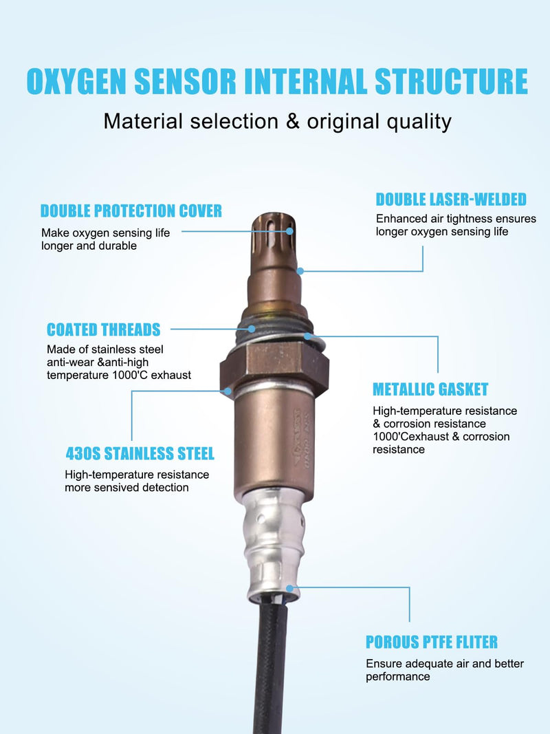 234-4797 234-9040 O2 Oxygen Sensor Upstream Downstream 2Pcs 2.4L for 2003-2007 Honda Accord DX EX LX SE, 13704 2344363 36531RAAA01 36531RAAA02 36532RAAA01