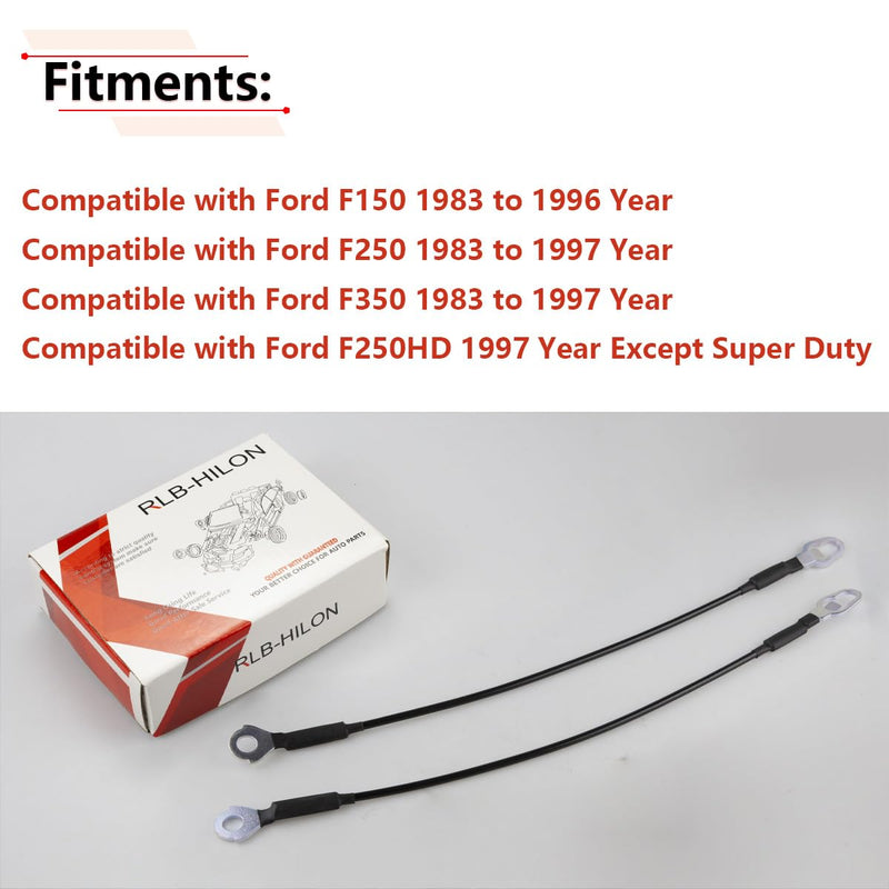 RLB-HILON Tailgate Cable Compatible with Ford F150 F250 F350 1983 to 1997 Year, for Lift Gate Support Straps Pickup 83 to 97 Year
