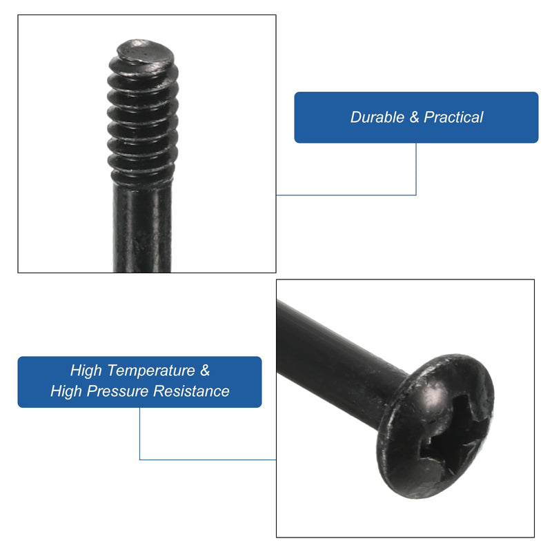 MECCANIXITY 30PCS Computer Case Fan Screws 1.18"L PC Reducing Vibration Screws Housing Radiator Screws for Fans Cooling Components, Round Nail Head, Black 30