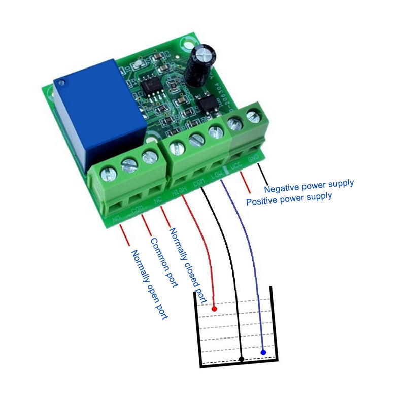 Water Level Controller Liquid Level Sensor 2Pcs Water Control Relay Switch for Pump Tank Automation (12V) 12V