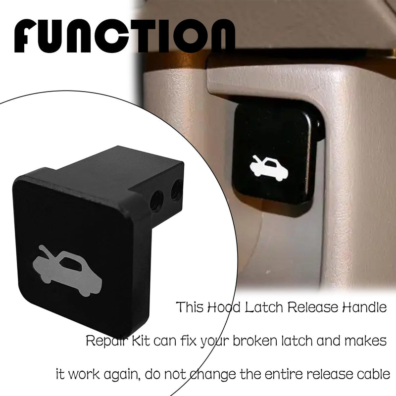 Hood Latch Release Implement, Hood Cover Lock Switch, Compatible with 1996-2011 Honda Civic, 2003-2011 Element, 2006-2014 Ridgeline, 1997-2006 CR-V (Black) Black