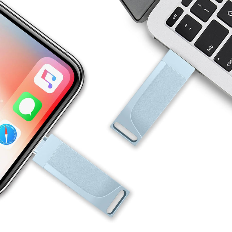 512GB Photo Stick for Smartphones, 4in1 Functionality, Directly Transfer Photos to USB Drive, Supports Storage of Photos/Videos/Various Files, Compatible with iPhone/iPad/Android/PC and More. 512GB grey