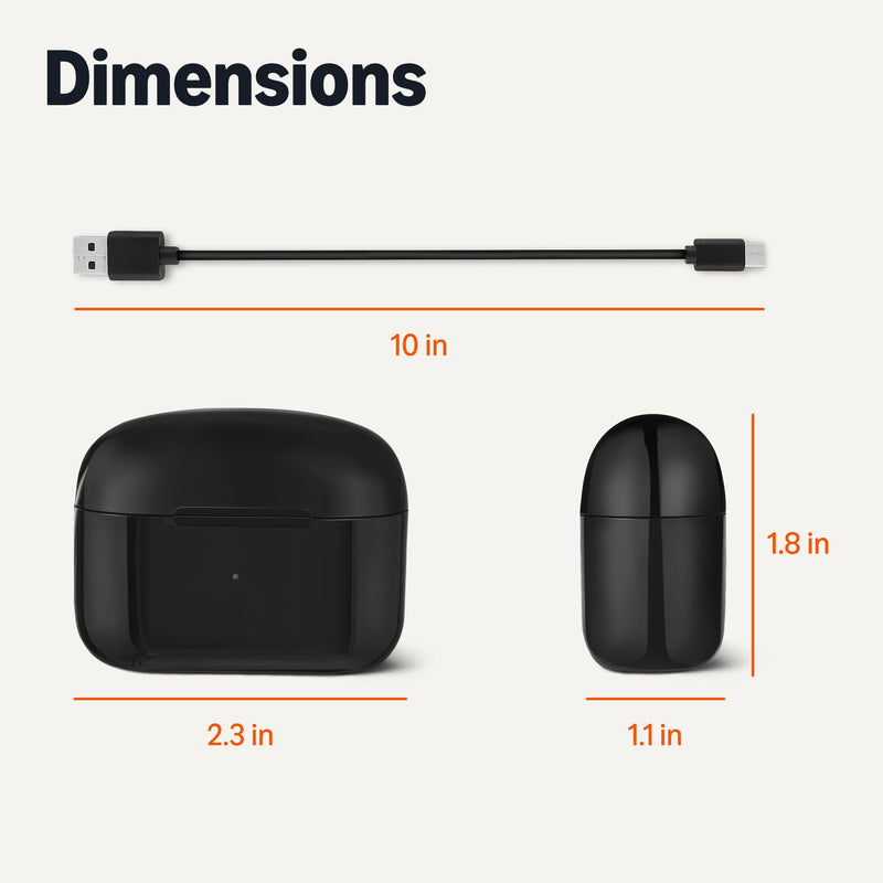 Amazon Basics Bluetooth 5.4 True Wireless Earbuds, IPX4 Waterproof, in-Ear with Mic, 28 Hours Battery Life, Charging Case, Black Small