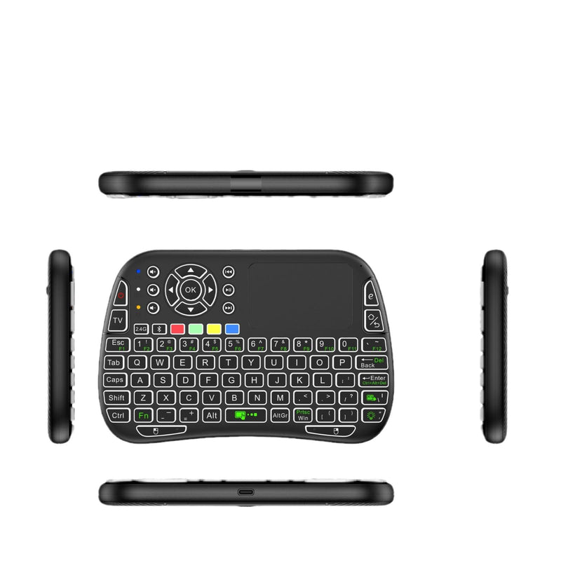 2.4G USB Dongle Mini Keyboard Mouse Combo RGB Backlit Touch Scroll Remote for Samsung LG Sony TCL Smart TV Fire Stick Roku Apple TV Windows Laptop iPad Android Box HTPC Bluetooth Supported